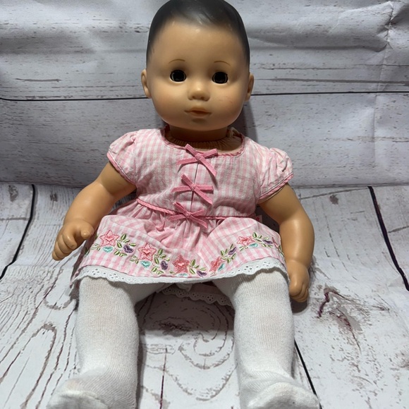 American Girl Other - American Girl Bitty Baby with Pink and White Embroidered Dress